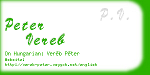 peter vereb business card